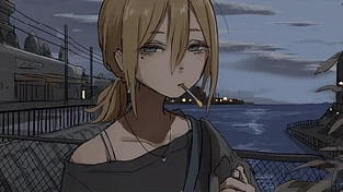 抽烟的女孩 动态壁纸 | 作者：ЭнергеТитек
