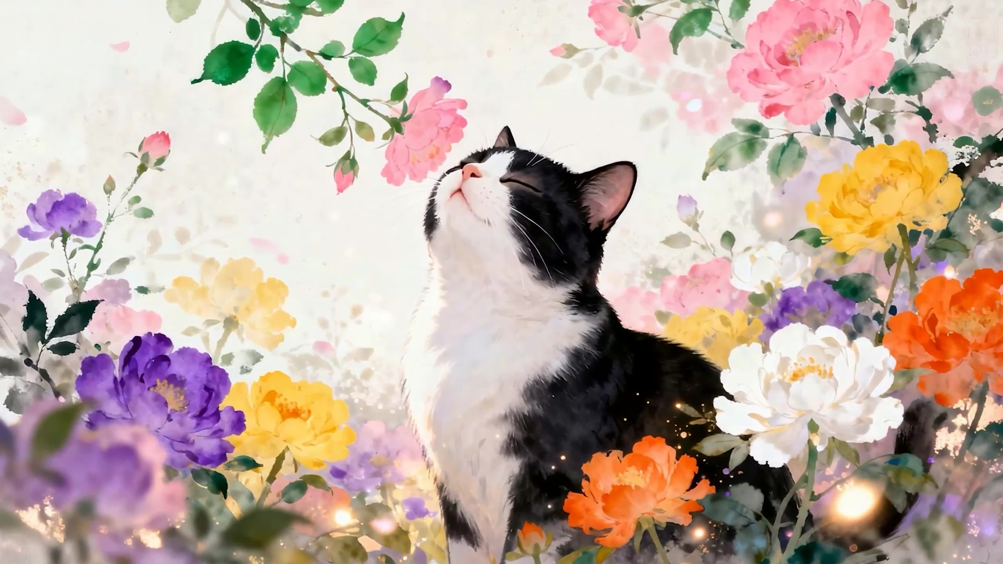 花丛中猫咪