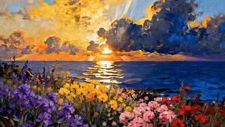 油画花草树木