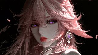 粉发紫眸精致少女