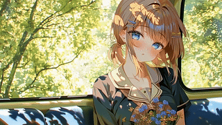 林间列车上的少女