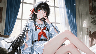 清晨窗边慵懒少女千咲