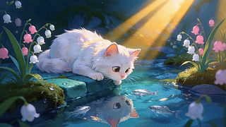 河边的猫咪