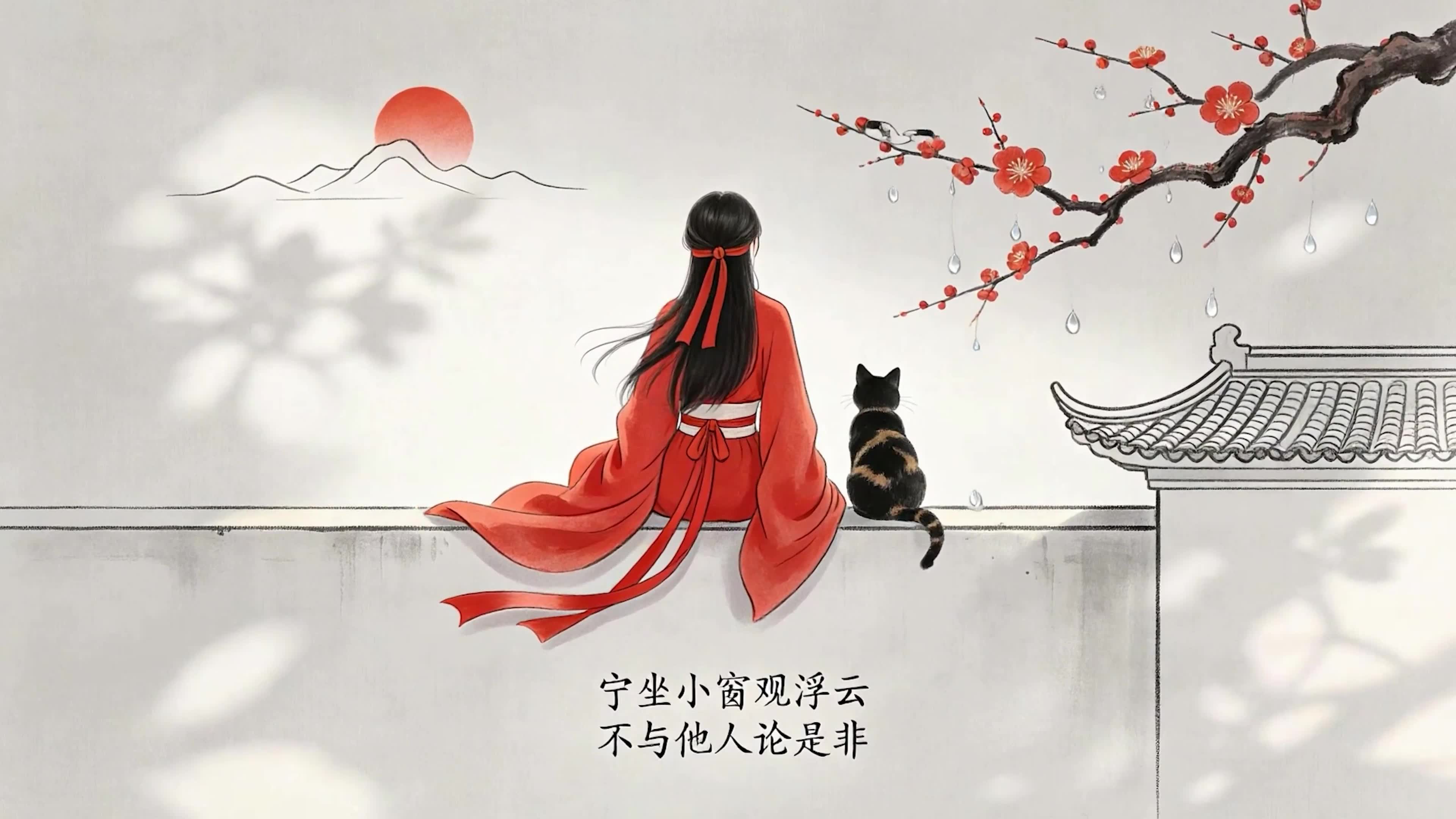 古风美女与猫咪
