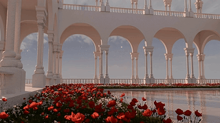 4K Blender 梦核城堡花海 reamcore Church and Flower