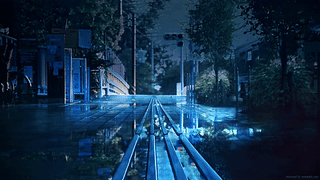 雨夜日本街道