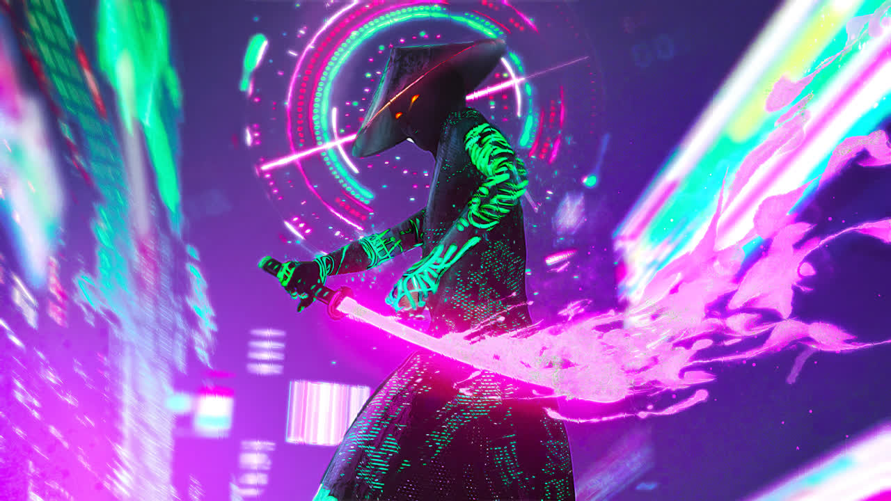 4K中的霓虹武士