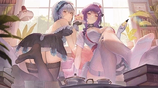 Snowbreak: Containment Zone - Cherno（女仆）& Enya（护士）蛋糕版 动态壁纸 | 作者：Mackenizer
