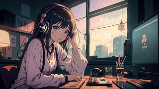 女孩听音乐