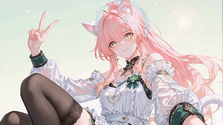 粉发猫耳甜系少女