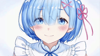清新蓝发软萌少女