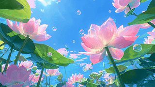 梦幻水下粉荷