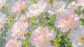 窗边暖阳花簇
