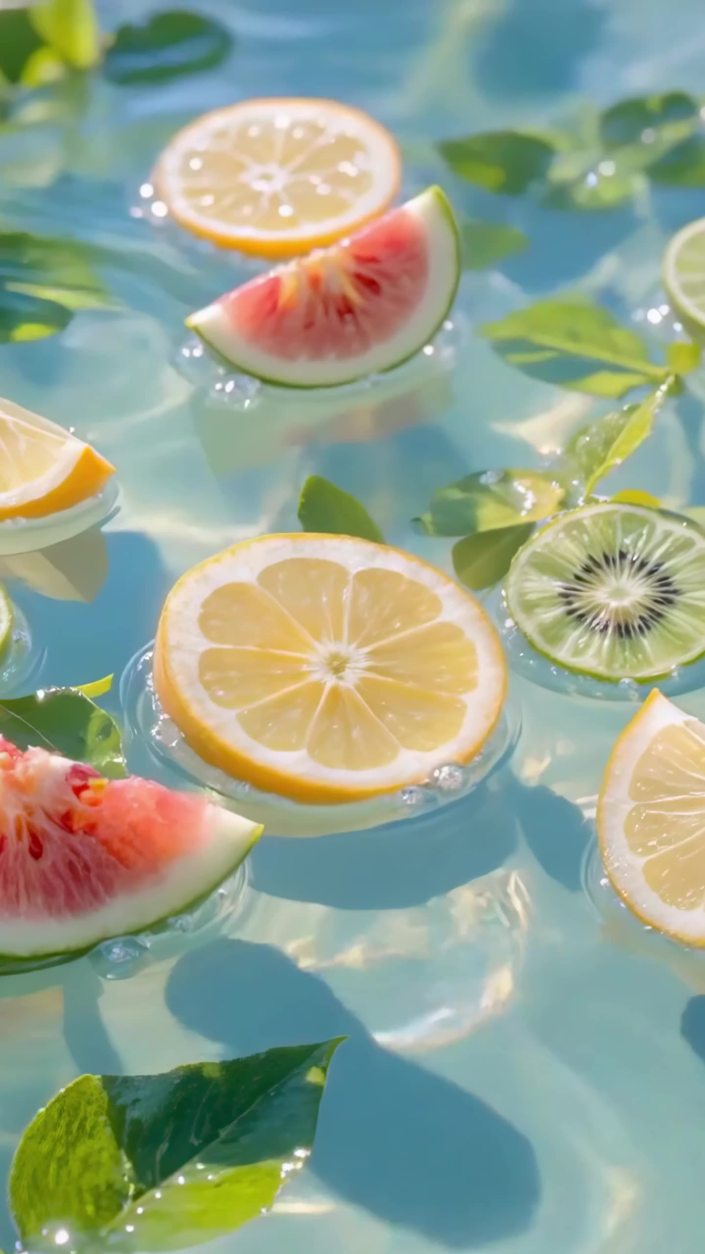 夏日清凉鲜果浮水