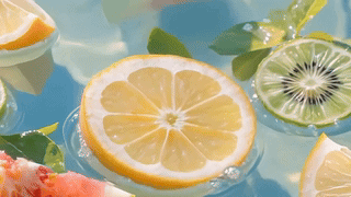 夏日清凉鲜果浮水