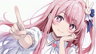 俏皮粉发少女