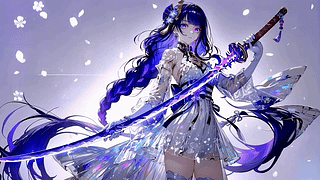 紫发持剑少女