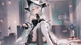 慵懒银发狐耳少女
