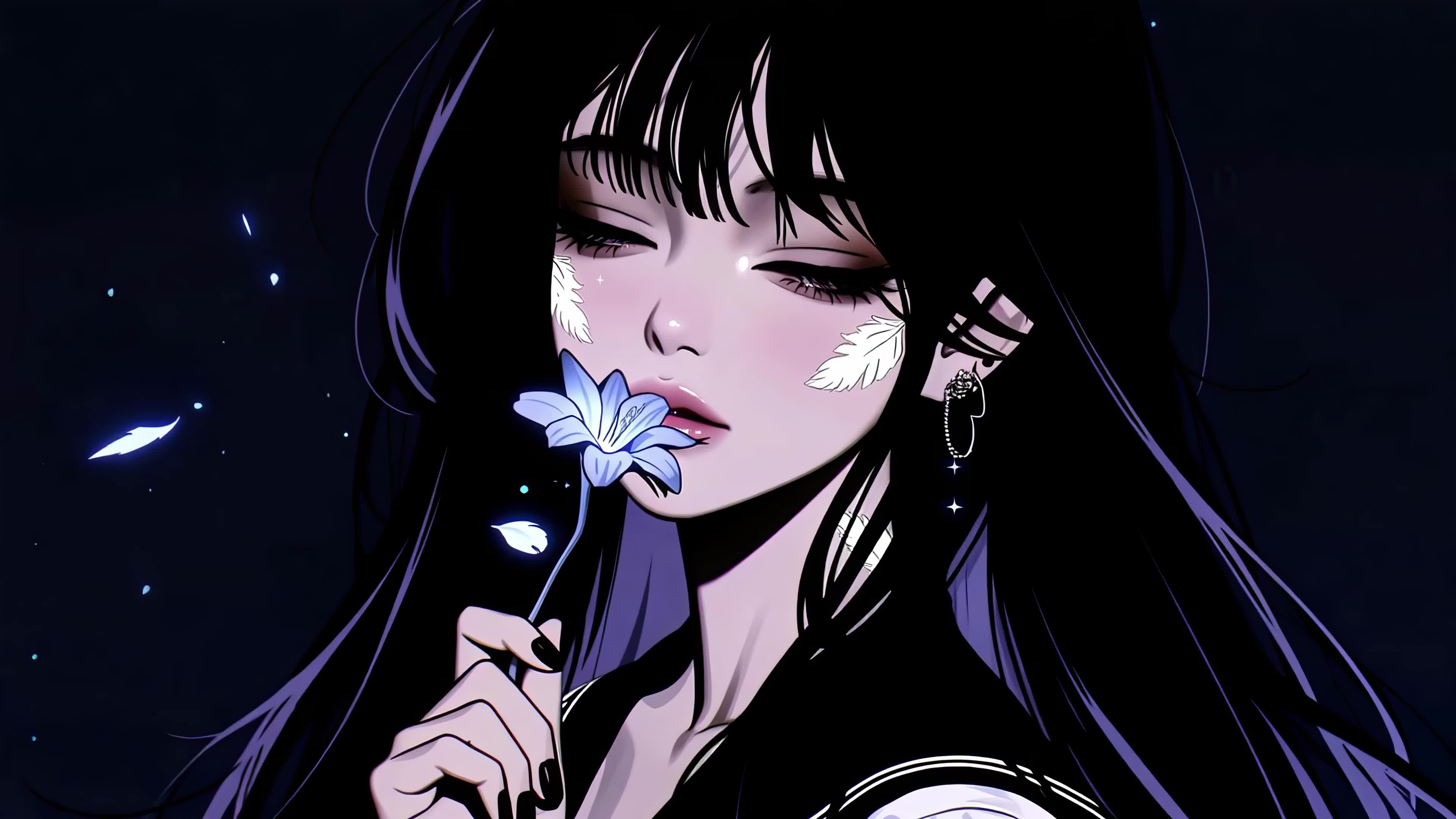 暗夜持花少女