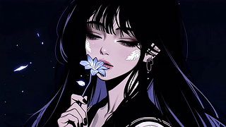 暗夜持花少女