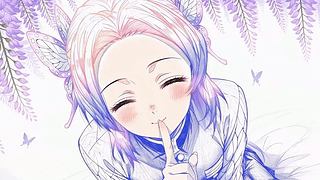 紫藤花间柔色少女