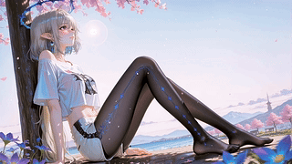 樱花海边精灵少女