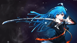 蓝色武士刀