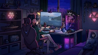 Lo-Fi Glow – 午夜游戏室 动态壁纸 | 作者：Ramiz00786