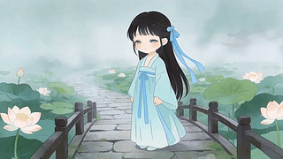 荷塘古风少女