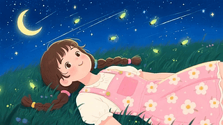 月夜萤火虫 双马尾少女