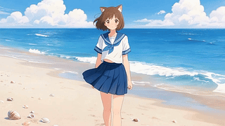 水手服猫耳少女