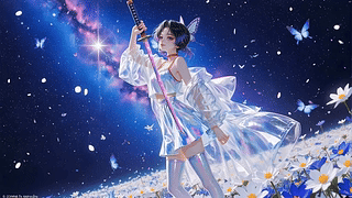 星空花田持刀少女