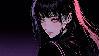暗调紫眸酷感少女