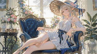 窗边闲坐的精灵少女