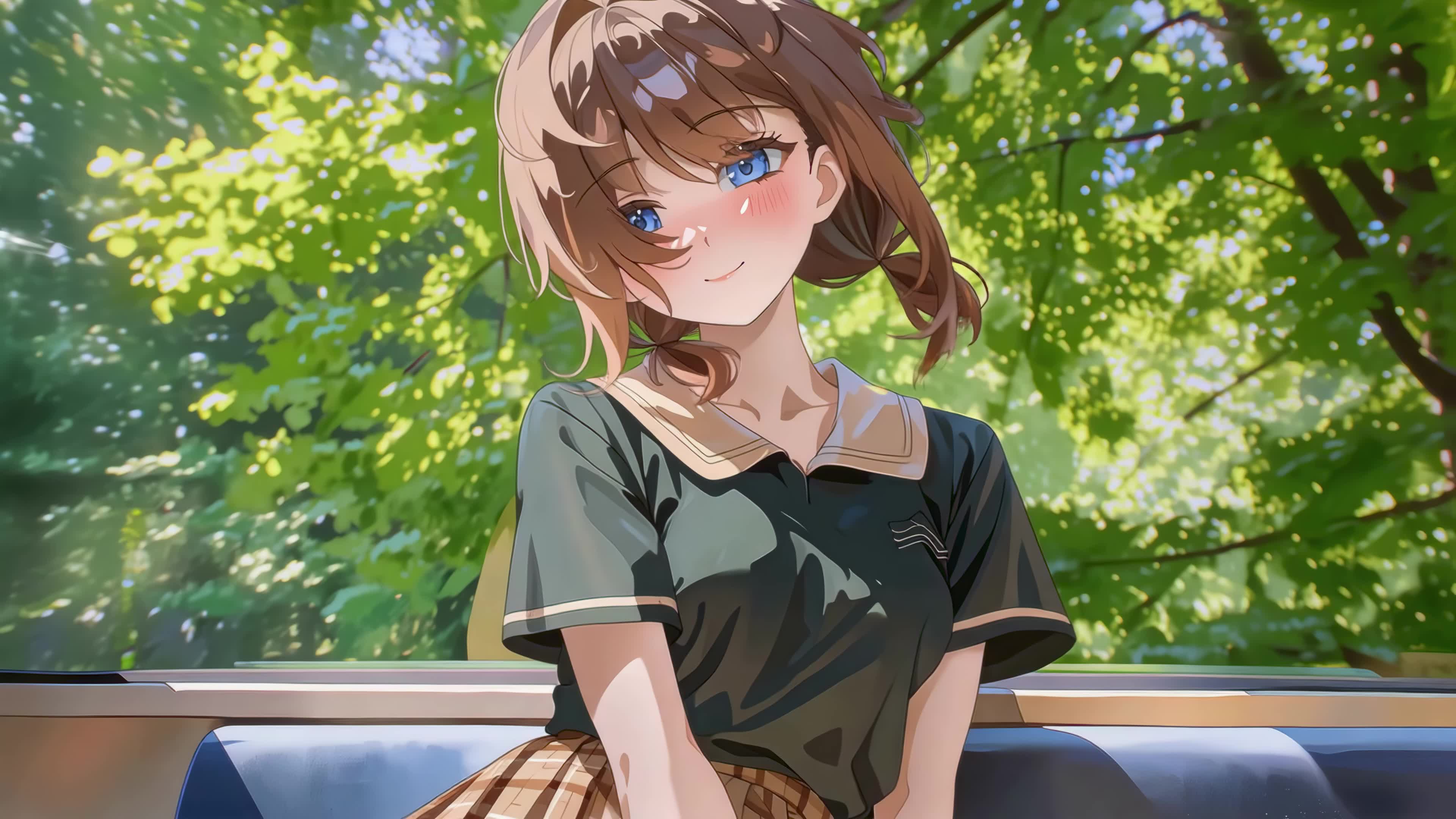夏日林间少女
