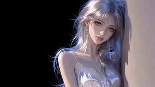 银蓝微光温柔少女