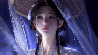 幽蓝氛围感古风美人
