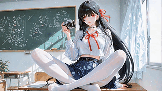 阳光教室的黑发少女
