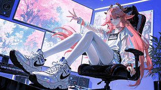 粉色长发电竞少女
