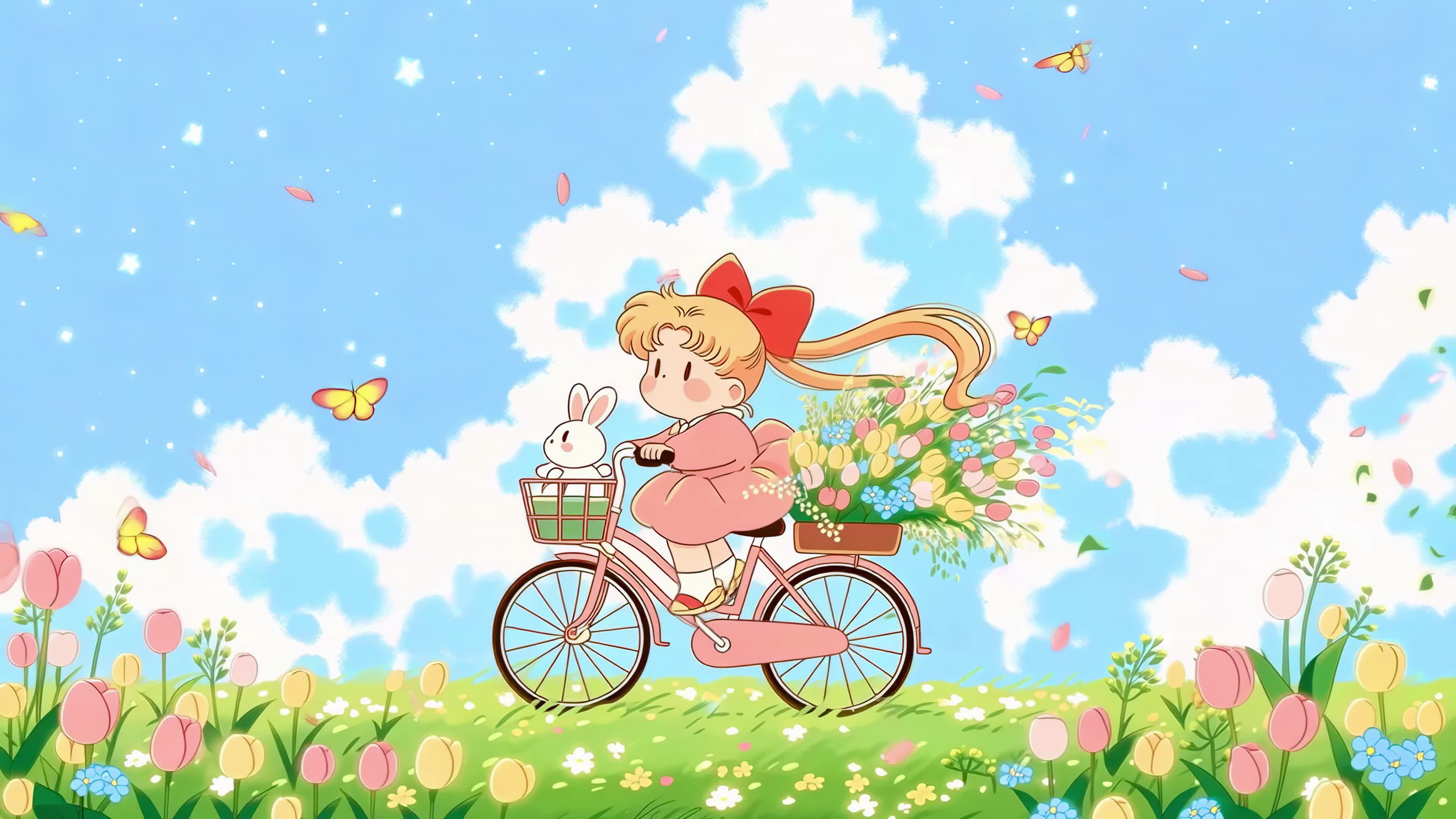 春日骑行少女