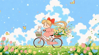 春日骑行少女