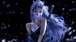 暗夜蓝调龙角少女
