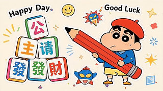 公主请发财好运祝福