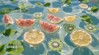 夏日清凉鲜果水景