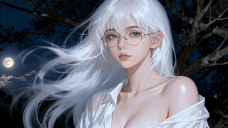 夜色银发少女
