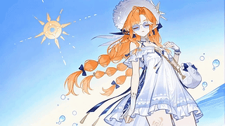 晴日海边橙发少女