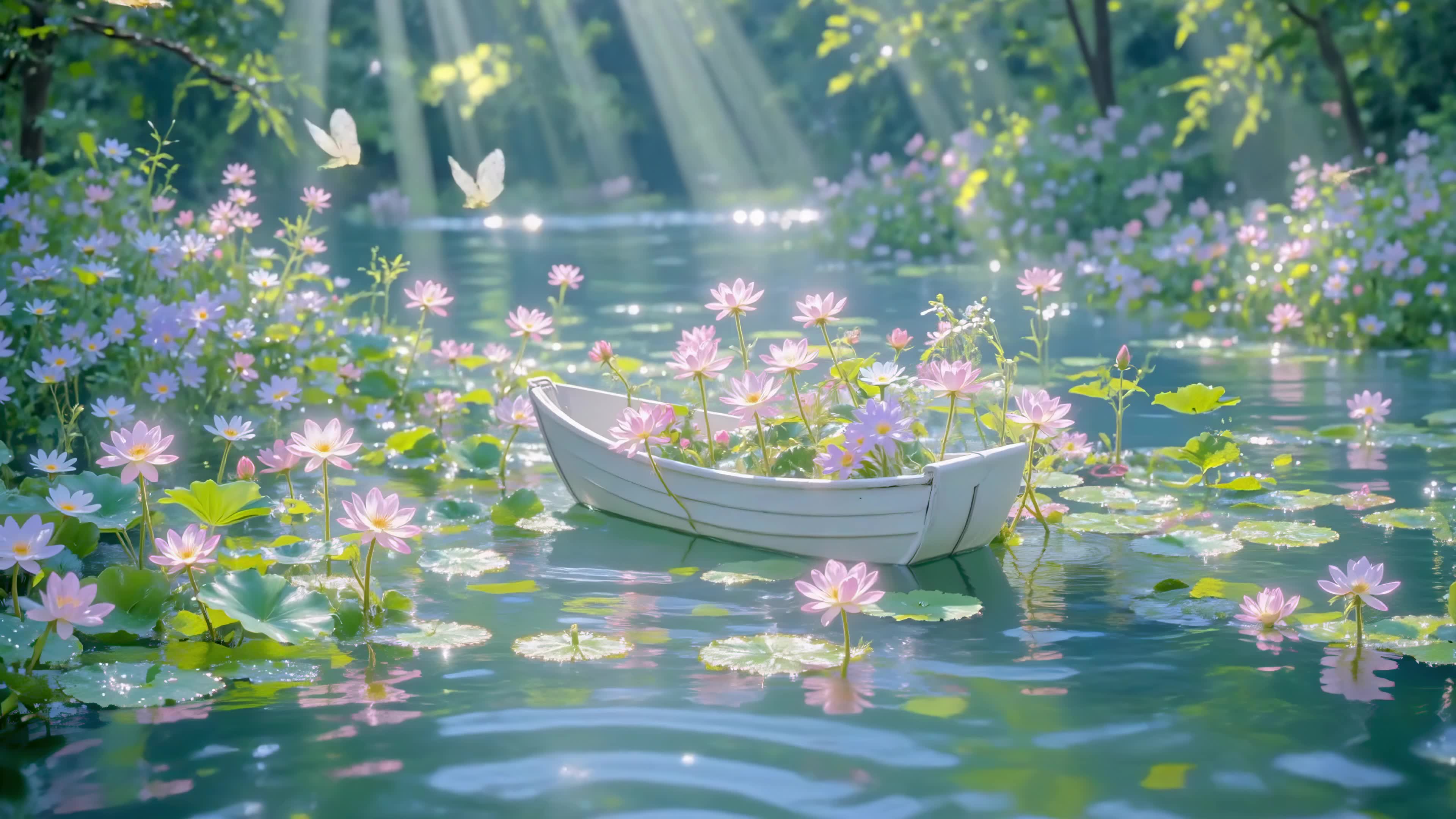 清湖花船 温柔晨光