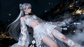 暗夜银发古风少女