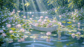 清湖花船 温柔晨光