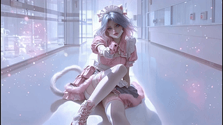 粉系猫耳甜酷女仆